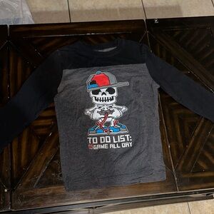 Kids Black and Gray Graphic Long Sleeve Shirt